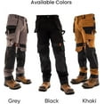 thumbnail image 3 of JuicyTrendz Men's Heavy Duty Cargo Work Pants with Reinforced Knees, Stretch Fabric, 8 Pockets Utility Trousers for Construction Gray 34W x 32L, 3 of 4