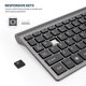 thumbnail image 3 of Combo de teclado y mouse inalámbricos USB, teclado y mouse de escritorio ultradelgados y silenciosos para computadora portátil (gris), 3 of 5