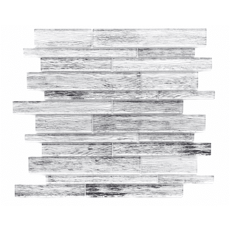 The Tile Life Woodland 4" x 4" Silver Glass Brick Mosaic Tile Sample 1 Piece