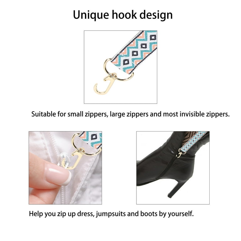 Zipper Helper Pull for Dresses - with 3 Different Types of Hooks - Dress  Zipper Pull Helper - Zipper Puller Helper for Boots - Zipper Helper Pull  for