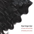 thumbnail image 5 of Body Wavy Clip ins Hair Extensions Brazilian Human Hair, 1B Natural Color Body Wave Clip in Remy Human Hair Extensions for Women Soft and Easy to Wear 7Pcs, 5 of 6