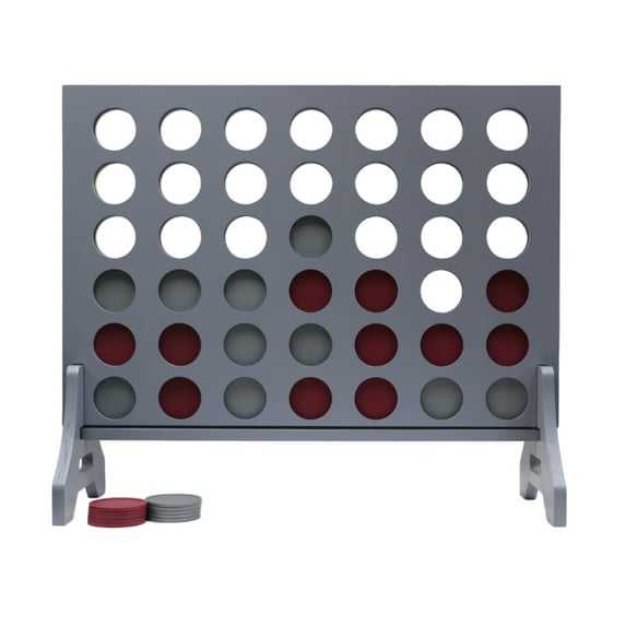 Tailgating Pros Premium Giant Four in a Row with Carrying Case - Jumbo Oversized Outdoor Yard Game - Connect Multiple Pucks in a Row to Win - Many Puck Colors Available!
