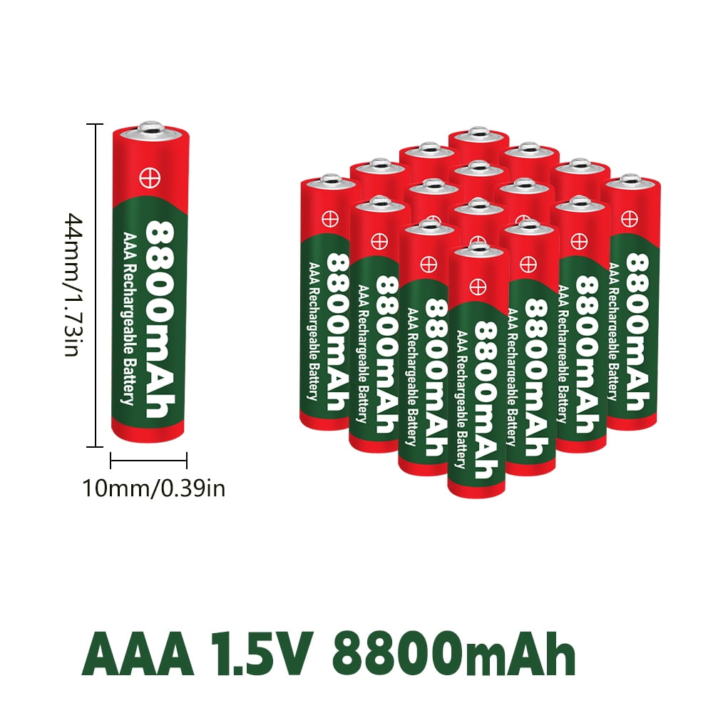 DFITO 16-Pack AAA Alkaline High-Performance Batteries, 1.5 Volt, Long-Lasting Power, Rechargeable,8800 mAh