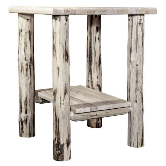 Montana Collection Nightstand with Shelf, Clear Lacquer Finish