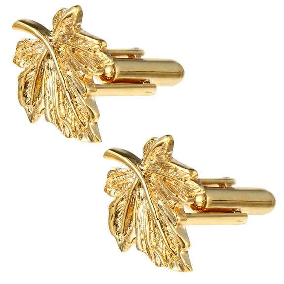 BESTOYARD 1Pair Fashion Leaf Shirt Button Environmental Friendly Clothes Accessories for Men