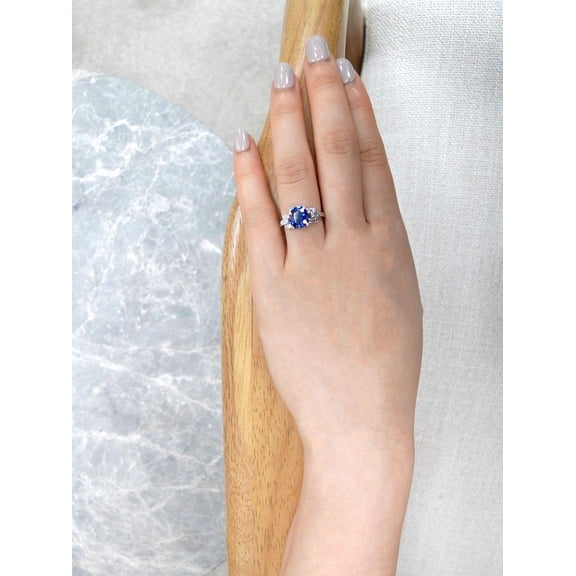 Natural Blue Sapphire 925 Sterling Silver Ring,Engagemant Ring, Birthstone Rings for Women, Gift For Her