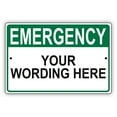 thumbnail image 1 of Emergency Your Wording Here Novelty Display Outdoor Indoor Unique Aluminum Metal Sign 8"x12", 1 of 4