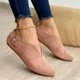 thumbnail image 2 of Dakaela Slip on Walking Shoes for Women Suede Casual Loafers Cutout Lightweight Work Flats Pink 10, 2 of 5