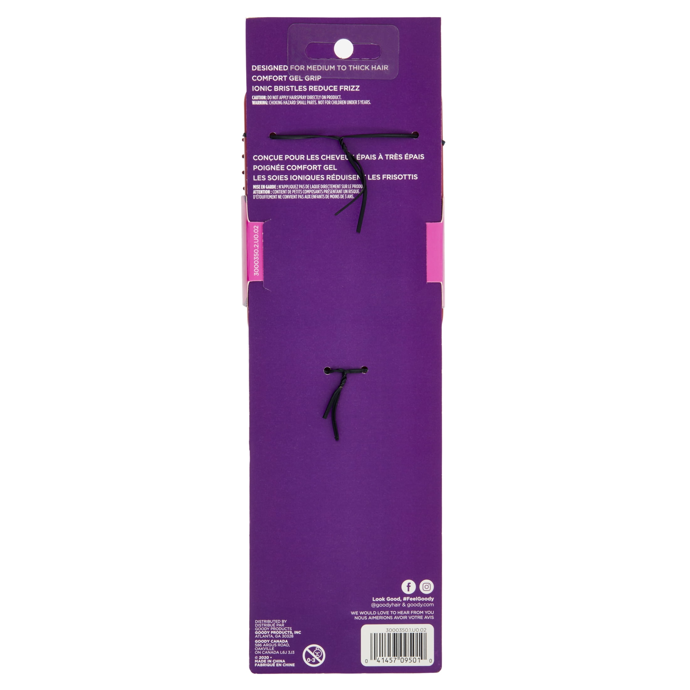 Goody Head Down Gelous Grip Paddle Hair Brush, Ionic Bristles to Reduce Frizz