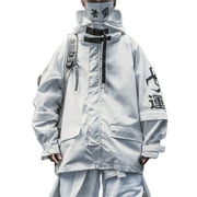 Niepce Inc Japanese Streetwear Zip Up Hooded White Men's Techwear Jacket