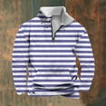 thumbnail image 3 of IYTR Men's Stand Collar Casual Sweatshirt Long Sleeve Striped Zipper Pullover Sweatshirt Fall Winter Sport Sweater Tops Purple XXXL, 3 of 5
