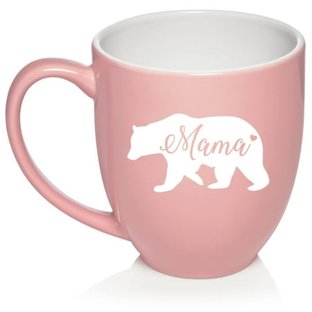 

Mama Bear Mom Mother Ceramic Coffee Mug Tea Cup Gift (16oz Light Pink)