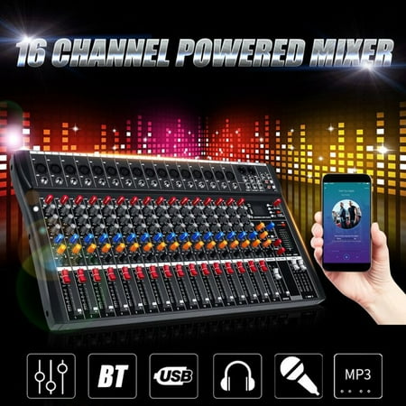 8 Channel Rackmount Mixer - Professional 4000 Watts 16 Channel Powered Mixer power mixing Amplifier Amp Phantom