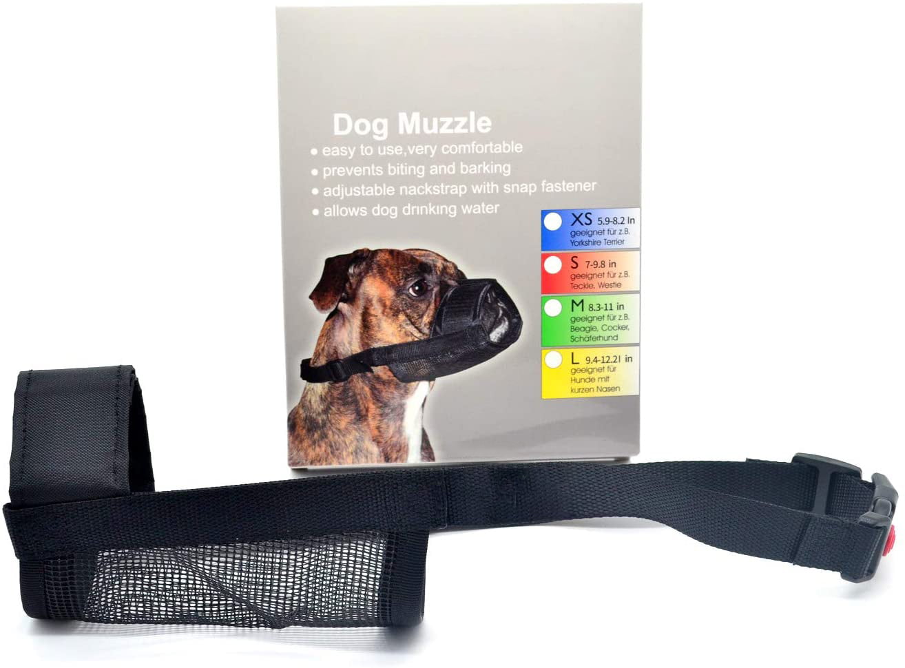 TANDD Dog Muzzle Soft Nylon Muzzle Adjustable Breathable Mesh Dog Muzzle for Anti-Biting Anti-Barking Licking 