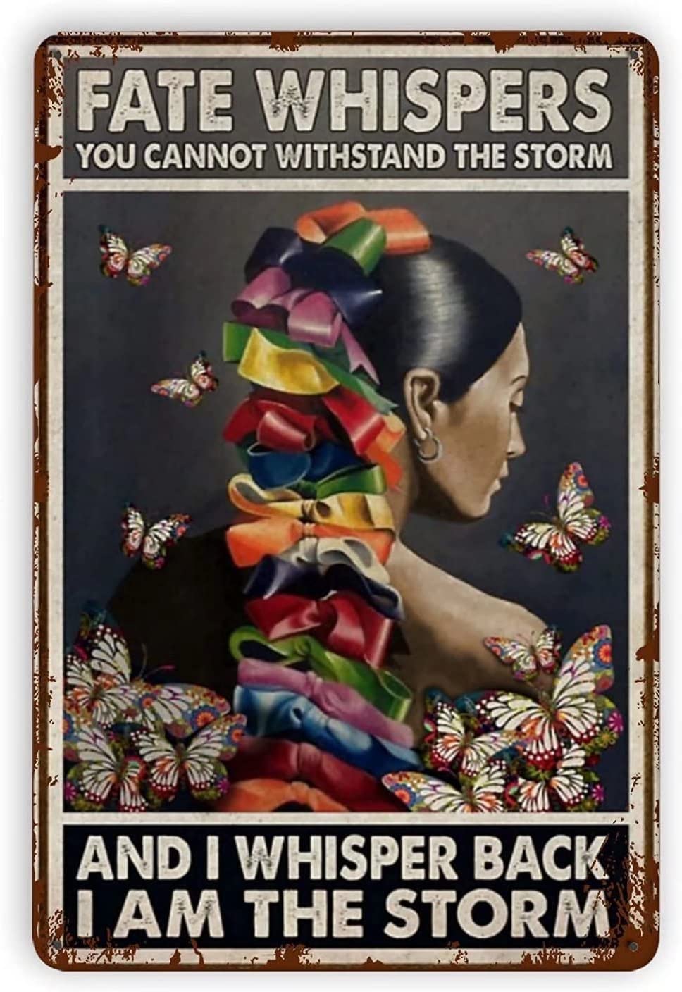 Butterfly Girl Vintage Retro Collectible tin Sign Wall Decoration Poster Home bar Restaurant