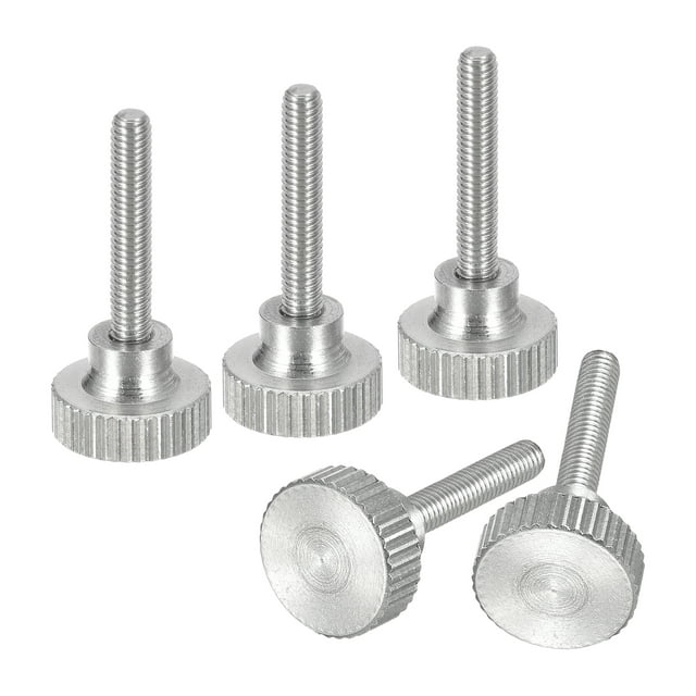 Tornillos de pulgar estriados M3x16mm, paquete de 5, tornillos de pulgar estriados de acero inoxidable plano