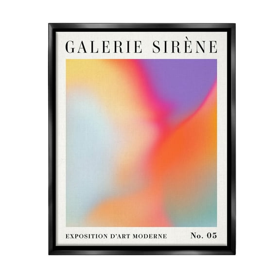 Stupell Industries Vivid Light Flare Pattern Abstract Painting Black Floater Framed Canvas Art Print Wall Art, 17 x 21