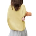 thumbnail image 3 of Women Short Sleeve Knitted Button Up V Neck Casual Sweater Top, 3 of 4
