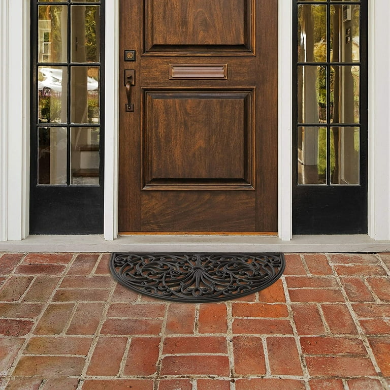 Direct Home 30 in L X 18 in W Black Rubber Door Mat