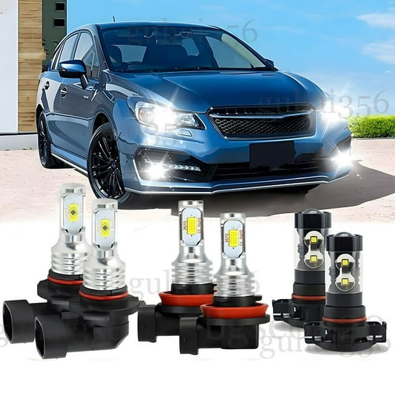 For Subaru Impreza 2012-2016 Combo LED Headlights High Low Beam Fog Light Bulbs 6PCS