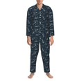 thumbnail image 3 of Balery Romantic Eiffel Tower Pijama para Hombre de Dos Piezas con Manga Larga, Conjunto de Dormir y Descanso Suave con Bolsillos-XX-Large, 3 of 7