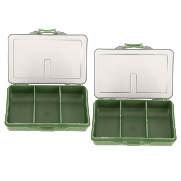 Carp Fishing Tackle Box, Mini Storage Box Sturdy Green 105x70x25 Mm For  Fishing 3 Compartments 