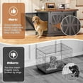 thumbnail image 4 of Flycity 39.4''Farmhouse Dog Crate Furniture with Sliding Door, Heavy Duty Dog Crate for Small Medium Dogs, Wooden Dog Kennel Indoor with 3 Doors, Decorative Pet House End Table for Living Room, Black, 4 of 9