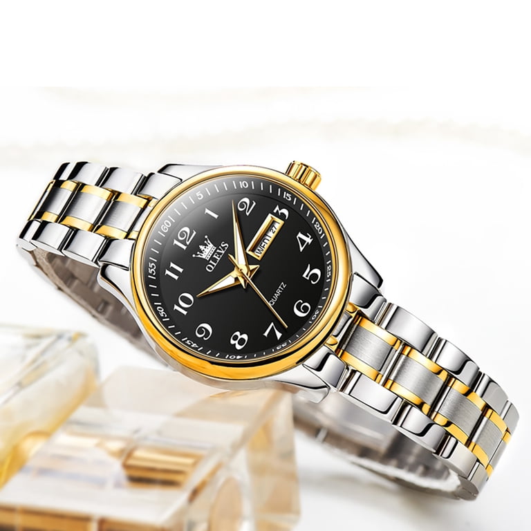 OLEVS Women Silver Gold Small Face Analog Quartz Casual Waterproof Watches Amazon.com: OLEVS Gold Watches for Women Classic Stainless  main image 4