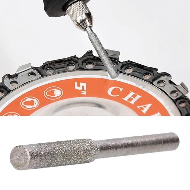Fresa Afiladora de Motosierra de Diamante, Lima de Piedra Abrasiva, Afilador de Motosierra de 4,0 mm para Afilar Hojas de Sierra de Cadena, 4 Fresas de Esmeril para rectificado,