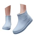thumbnail image 2 of EliteGoogv Womens Rain Shoes Low Ankle On Rubber Sole Rain Boots for Women PU Upper Mid Heel Waterproof Non Casual Outdoor Short Women Water Shoes US :8, 2 of 9