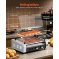 thumbnail image 4 of VEVOR Electric 30 Hot Dog 11 Roller Commercial Grill Cooker Machine Cover 1600W, 4 of 9
