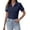 Bluish Violet, variant on Zeagoo Short Sleeve Button Down Blouses for Women Tailored Business Work Shirts Summer Tops