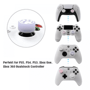 6 PCS Luminous Silicone Thumb Stick Grip Caps for PS4/PS5/Xbox/Switch Pro Controller, Gamepad Joystick Protector Fluorescent Effect-Pink