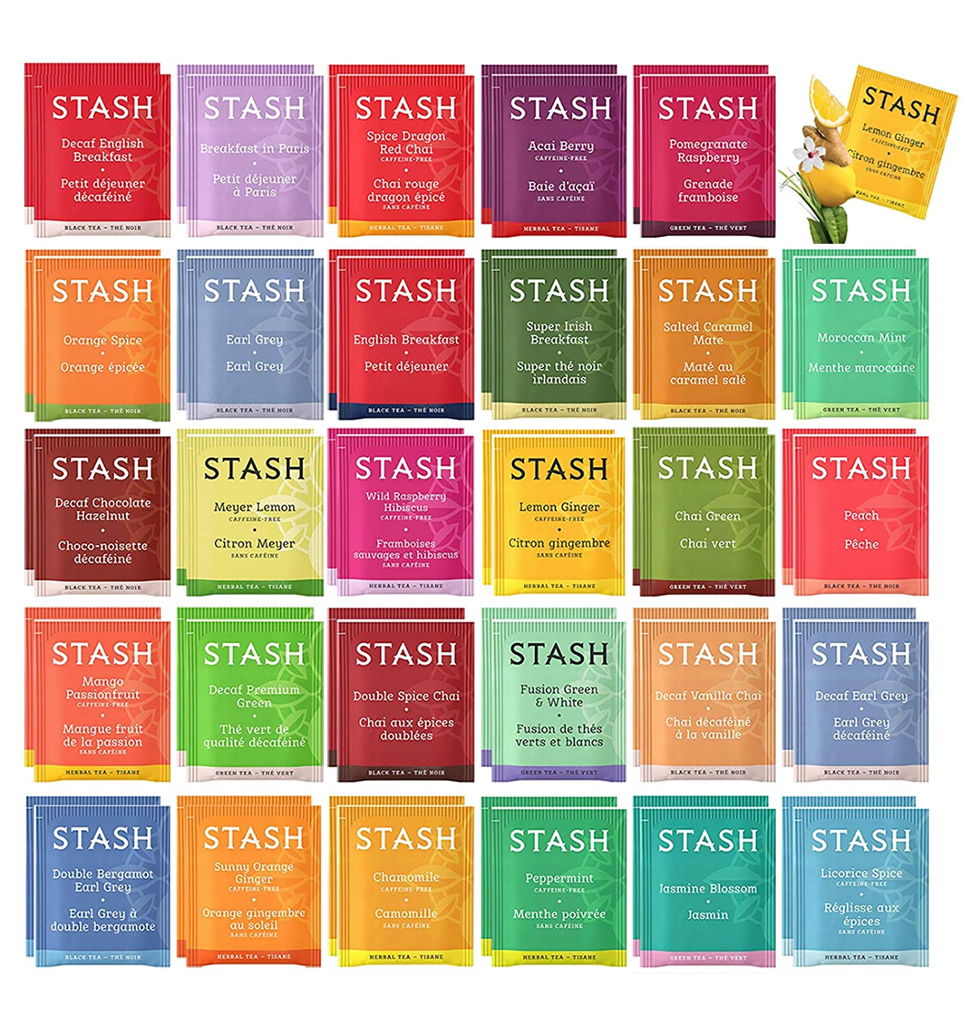 Stash Tea Bags Variety Pack Best Tea Sampler & Assortment 52 Count