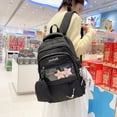thumbnail image 6 of Foral School Backpack, Multi-layer Backpack with Star Pendant&Mini Pendant Bag, Lightweight Loptop Backpack for Middle School College, Black, 6 of 6
