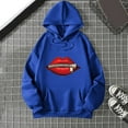 thumbnail image 3 of Zipper Lips Graphic Hoodies for Women Fall Winter Long Sleeve Casual Oversized Hooded Sweatshirt Pullover with Pockets, 3 of 4