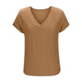 thumbnail image 6 of YUGYXL Women Tops Spring Vacation Summer Sweaters Short Sleeve Shirts Fashion Dressy Casual Business V Neck Blouses Khaki M, 6 of 6