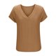 thumbnail image 4 of Mujeres Manga Larga Tops Moda Color Sólido Blusa de Lino con Botones Decorativos Y Rayas Cuello Redondo, Casual 3/4 Manga Tee para la Primavera Trajes Diarios, 4 of 6