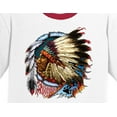 thumbnail image 2 of Mens Big Chief Dreamcatcher Biker 100% Cotton Ringer Tee Shirt, 4XL Red/Black, 2 of 5