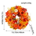 thumbnail image 3 of Corona de hortensias de calabaza y bayas de 40 cm para decoración navideña., 3 of 7