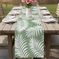 thumbnail image 4 of Palm Leaves Sage Green Table Runner 108 Inches, Summer Botanical Coastal Tropical Bed Runner Dresser Scarves Tabletop for Indoor Outdoor Parties/Ceremony/Banquet, 13"x 108", 4 of 9