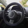 thumbnail image 5 of Genuine Dickies DuraSport Vegan Leather Steering Wheel Cover, Black and Blue, Fits 14.5-15.5 in, 5 of 9