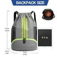 thumbnail image 3 of Waterproof Gym Bags with Drawstring, Large Capacity Sports Bag, with Bottom Compartment and Wide Drawstring, Soccer Backpack for Women Men Junior, 3 of 7