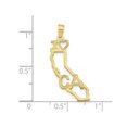 thumbnail image 2 of 10K Yellow Gold Solid California State Charm Pendant Necklace with Chain, 2 of 4