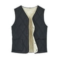 thumbnail image 2 of BAETEUY Men Velvet Quilted Waistcoat V-Neck Sleeveless Single-Breasted, 2 of 8