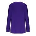 thumbnail image 5 of Women Long Sleeve Tops 2025 Fall Fashion Casual Crew Neck Pullover Shirt Loose Comfy Solid Color Tops with Pockets Purple L, 5 of 5