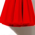 thumbnail image 4 of Women's Solid Color Tulle Skirt, High Waist A-Line Pleated Maxi Skirt, Elastic Waist Layered Mesh Skirt for Formal, Party, Wedding and Special Occasions Red A, 4 of 5