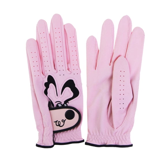 Guantes de Golf Minnieouse 1 par de PU antideslizantes transpirables rosa talla 20