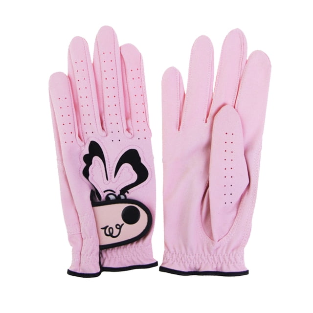 Guantes de Golf Minnieouse 1 par de PU antideslizantes transpirables rosa talla 20