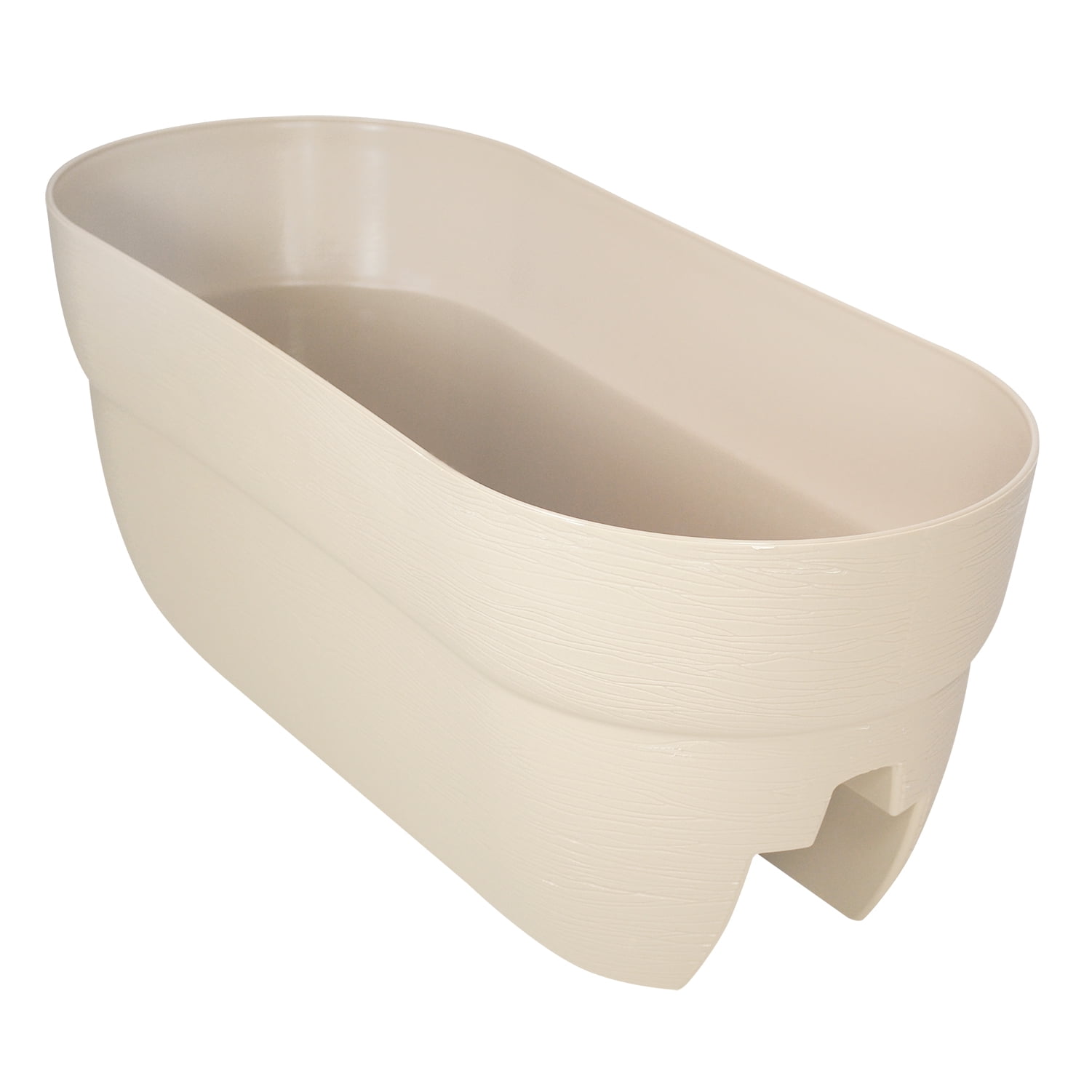 Bloomers Self-Watering Rail Planter Grow Box - 24 Inch Weatherproof Resin Planter for Up to 6 Inch Railings - White